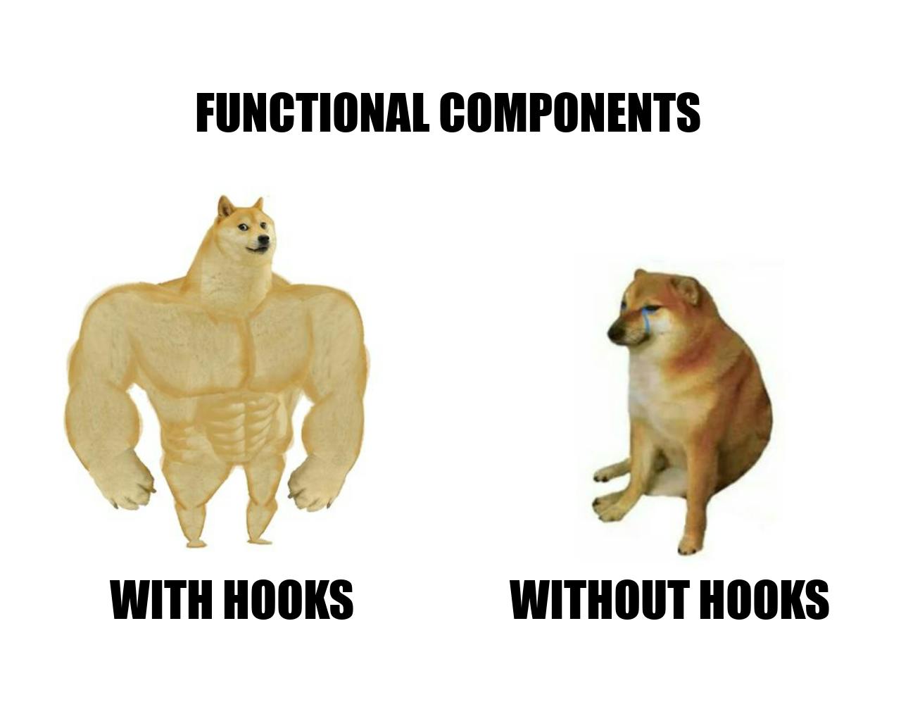 Functional components with and without hooks